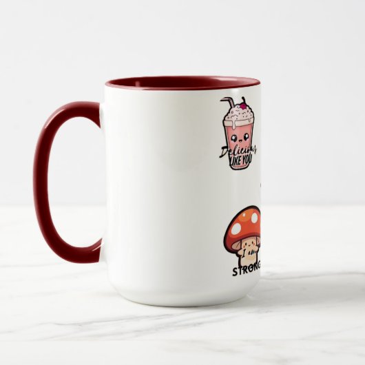 Cute Aesthetic Kawaii Sticker Style Mug  マグカップ (左)