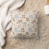 Cute Aesthetic Kitten Pattern Throw Pillow - Cozy  クッション (ブランケット)
