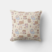 Cute Aesthetic Kitten Pattern Throw Pillow - Cozy  クッション (正面)