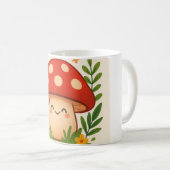 Cute Aesthetic Mushroom Mug コーヒーマグカップ (正面右)