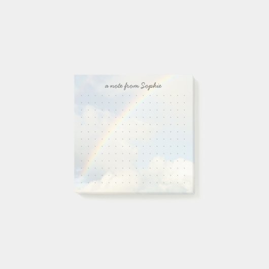 Cute aesthetic rainbow Dot Grid Personalized Name ポストイット (正面)