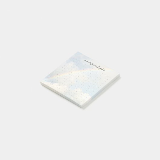 Cute aesthetic rainbow Dot Grid Personalized Name ポストイット (アングル)