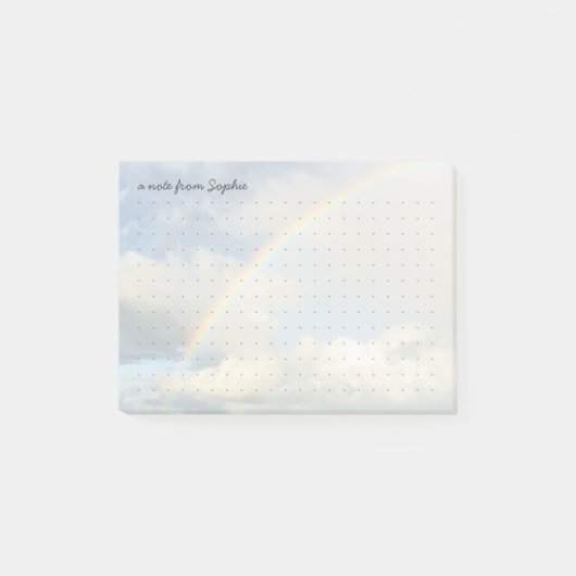 Cute aesthetic rainbow Dot Grid Personalized Name ポストイット (正面)