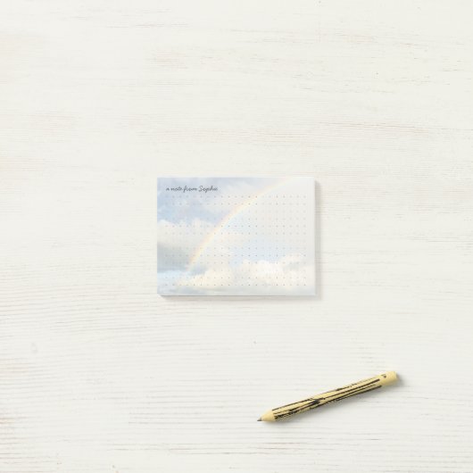 Cute aesthetic rainbow Dot Grid Personalized Name ポストイット (デスク上)