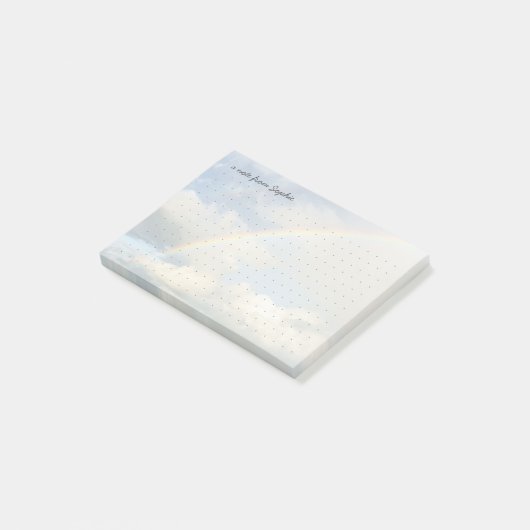 Cute aesthetic rainbow Dot Grid Personalized Name ポストイット (アングル)