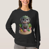Cute Affenpinscher Succulent | 3D Grey Monkey Dog Tシャツ (正面)