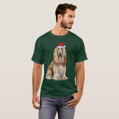 Cute Afghan Hound Dog Lover Funny Christmas Tシャツ (正面フル)