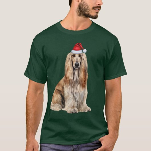 Cute Afghan Hound Dog Lover Funny Christmas Tシャツ (正面)