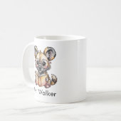 Cute African Wild Dog Reading a Book Custom コーヒーマグカップ (正面左)