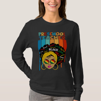 Cute Afro Smart women Black History Month Preschoo Tシャツ