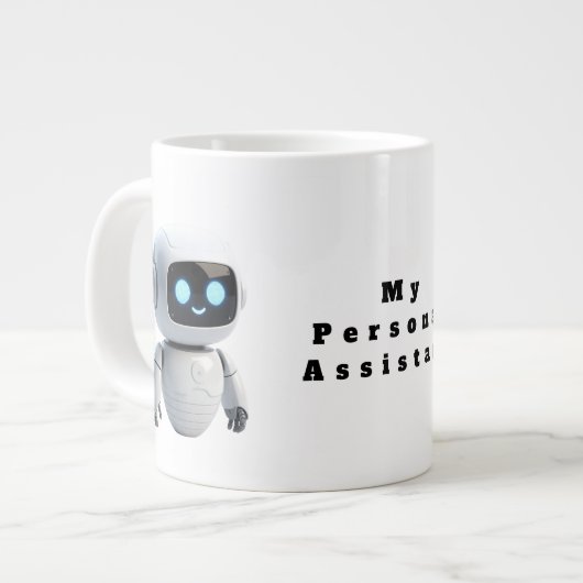 Cute AI Robot Coffee Mug - Tech Inspired Future Bu ジャンボコーヒーマグカップ (正面左)