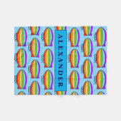 Cute air blimp pattern fleece blanket for kids フリースブランケット (正面(横))