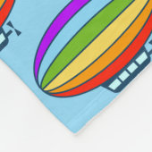 Cute air blimp pattern fleece blanket for kids フリースブランケット (角)