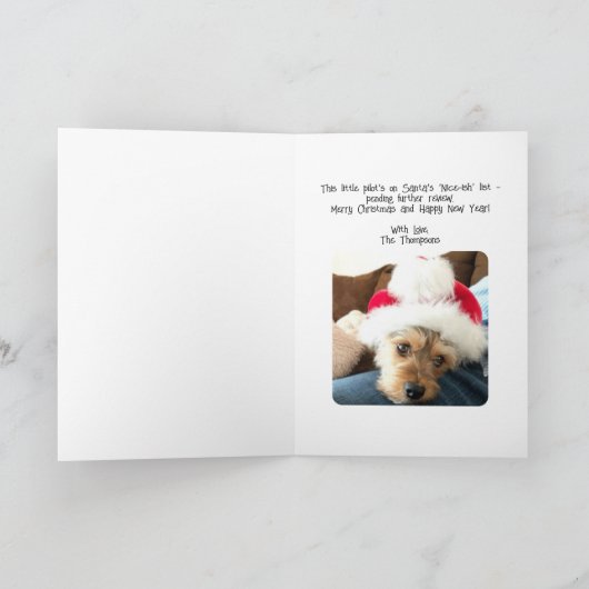 Cute Airplane Christmas Tree & Photo Funny Custom カード (内部)