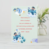 Cute Airplane Kids Birthday Invitation 招待状 (スタンド正面)