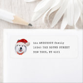 Cute Alaskan Malamute Christmas Dog Return Address ラベル (インサイチュ)