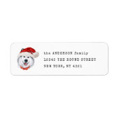 Cute Alaskan Malamute Christmas Dog Return Address ラベル (正面)