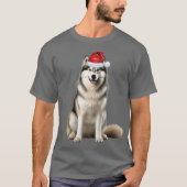 Cute Alaskan Malamute Dog Lover Funny Christmas Tシャツ (正面)