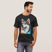 Cute Alaskan Malamute Dog on Alaskan Malamute  3 Tシャツ (正面フル)