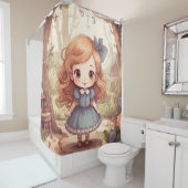 Cute Alice Adventures Wonderland Woodland Art シャワーカーテン (インサイチュ)