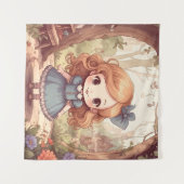Cute Alice Adventures Wonderland Woodland Art タペストリー (正面(横))