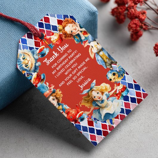 Cute Alice in ONEDERLAND 1st Birthday Thank You  ギフトタグ