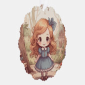 Cute Alice in Wonderland Whimsical Woodland Art オーナメントカード (右)