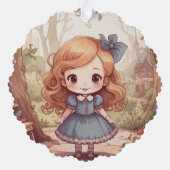 Cute Alice in Wonderland Whimsical Woodland Art オーナメントカード (裏面)