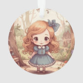 Cute Alice in Wonderland Whimsical Woodland Art オーナメント (裏面)