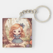 Cute Alice in Wonderland Whimsical Woodland Art キーホルダー (裏面)