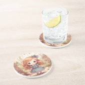 Cute Alice in Wonderland Whimsical Woodland Art コースター (側面)