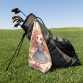 Cute Alice in Wonderland Whimsical Woodland Art ゴルフタオル (グリーン)