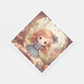 Cute Alice in Wonderland Whimsical Woodland Art スタンダードランチョンナプキン (角)