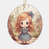 Cute Alice in Wonderland Whimsical Woodland Art セラミックオーナメント (左)