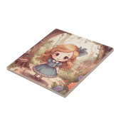Cute Alice in Wonderland Whimsical Woodland Art タイル (側面)