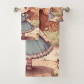 Cute Alice in Wonderland Whimsical Woodland Art バスタオルセット (インサイチュ)