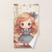 Cute Alice in Wonderland Whimsical Woodland Art バスタオルセット (ハンドタオル)