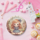 Cute Alice in Wonderland Whimsical Woodland Art ペーパープレート (パーティー)