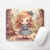 Cute Alice in Wonderland Whimsical Woodland Art マウスパッド (マウス)