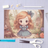 Cute Alice in Wonderland Whimsical Woodland Art 薄葉紙 (クラフト)