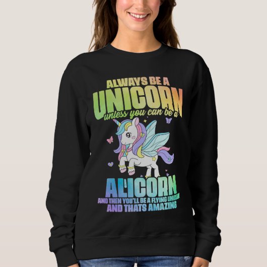 Cute Alicorn Magical Unicorn Fantasy Legendary Cre スウェットシャツ (正面)