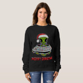 Cute Alien Christmas Tree Lights Xmas Holidays スウェットシャツ (正面フル)