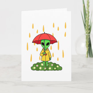 Cute Alien Get Well Soon Card カード