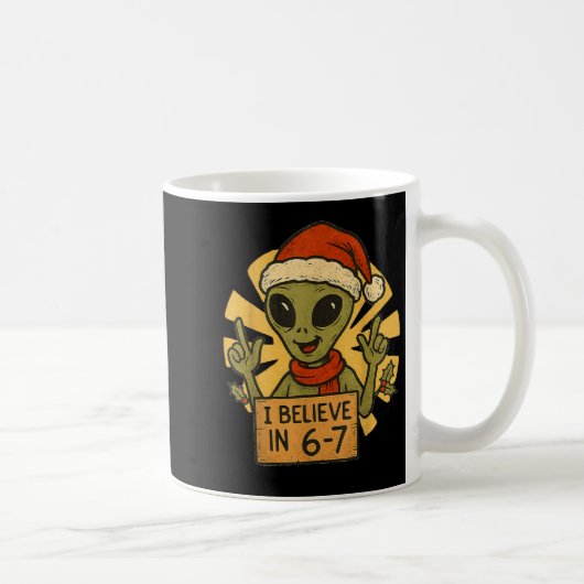 Cute Alien I Believe In 6-7 Christmas Holiday Desi コーヒーマグカップ (右)