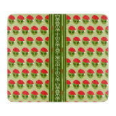 Cute Alien in Santa Hat Motif Your Text in Glyphs カッティングボード (正面)