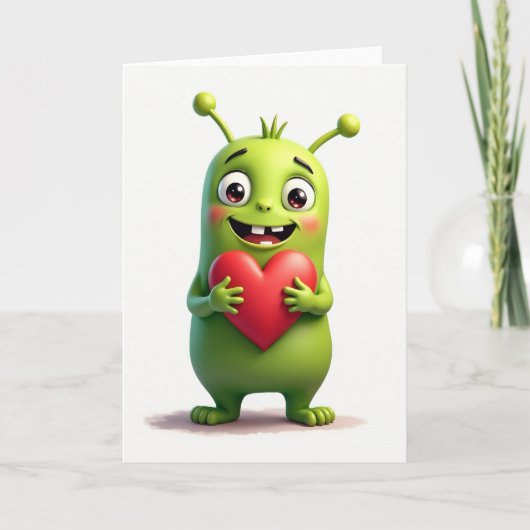Cute Alien Love Card カード (正面)
