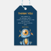 Cute Alien Outer Space 1st Birthday Thank You ギフトタグ (正面)