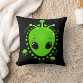 Cute Alien Peace Hope Love Fun Extraterrestrial クッション (ブランケット)