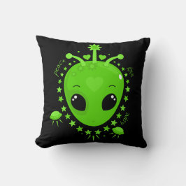 Cute Alien Peace Hope Love Fun Extraterrestrial クッション