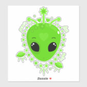 Cute Alien Peace Hope Love Kawaii シール (シート)